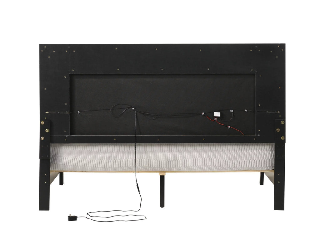 Queen Size Bed with LED Gray A51532