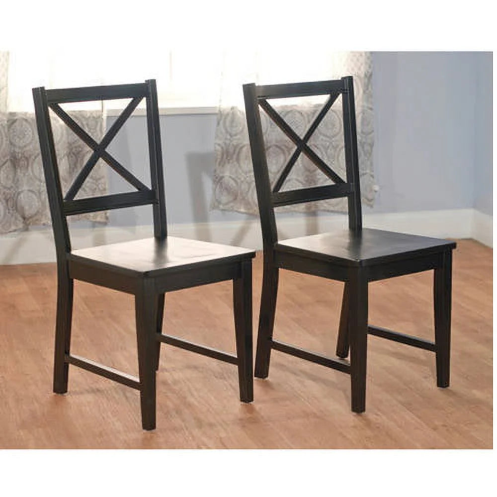 Black Cross-Back Chair, Set of 2 M314