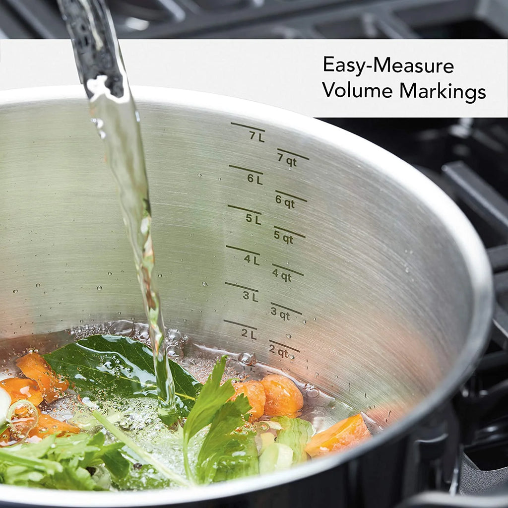 5-Ply Clad Stainless Steel Stock Pot with Lid, 8 Quart Q783217