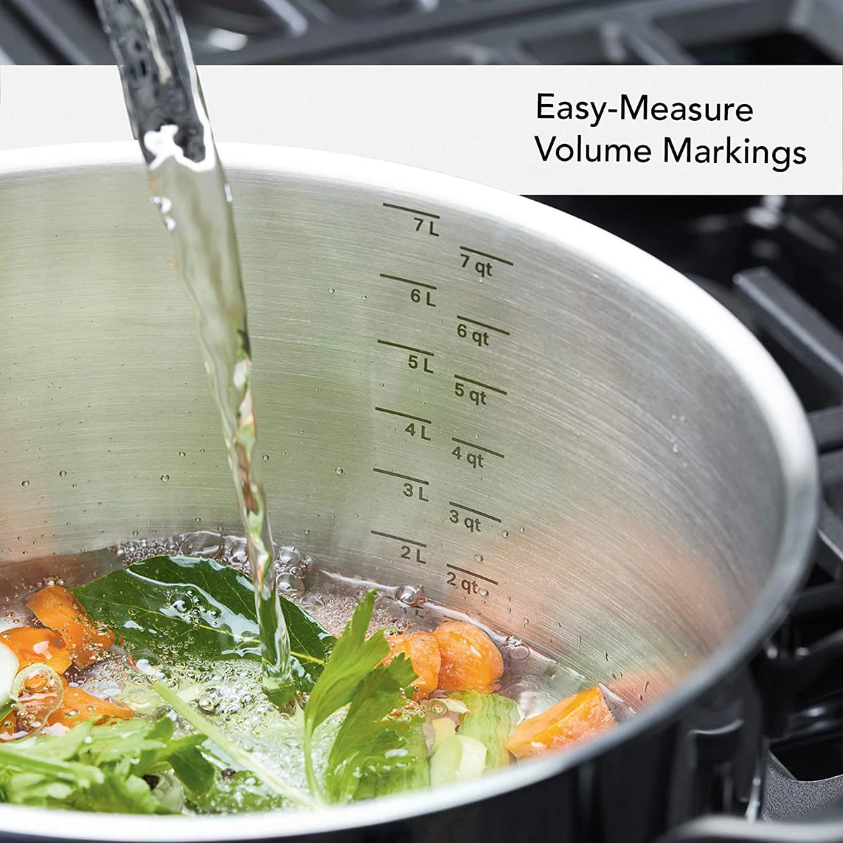 5-Ply Clad Stainless Steel Stock Pot with Lid, 8 Quart Q783217