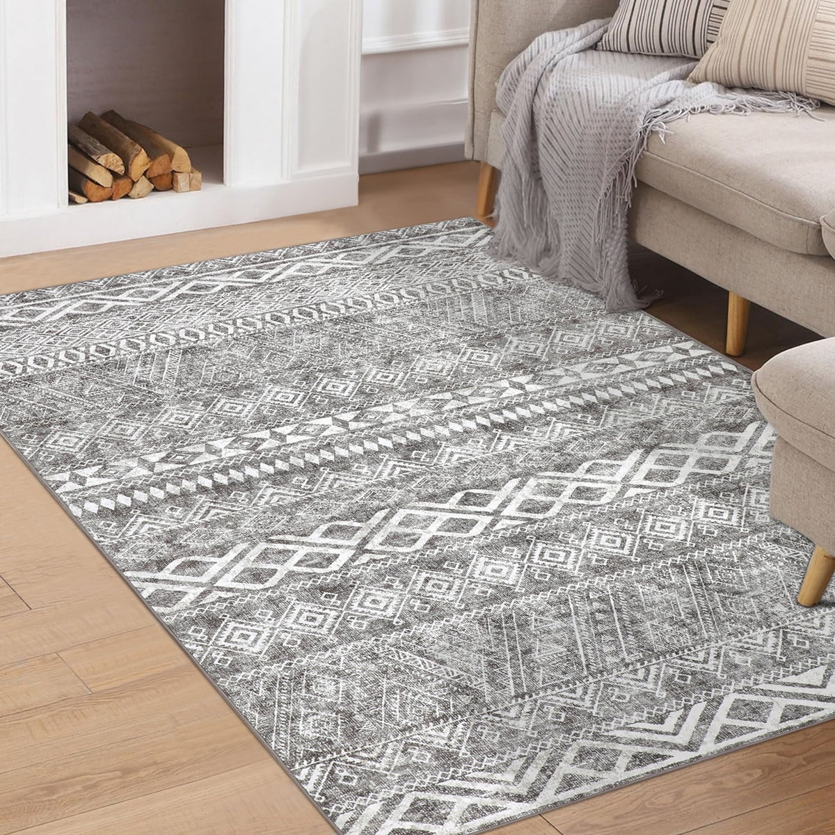 Machine Washable 5'x7' Tribal Area Rug O33570