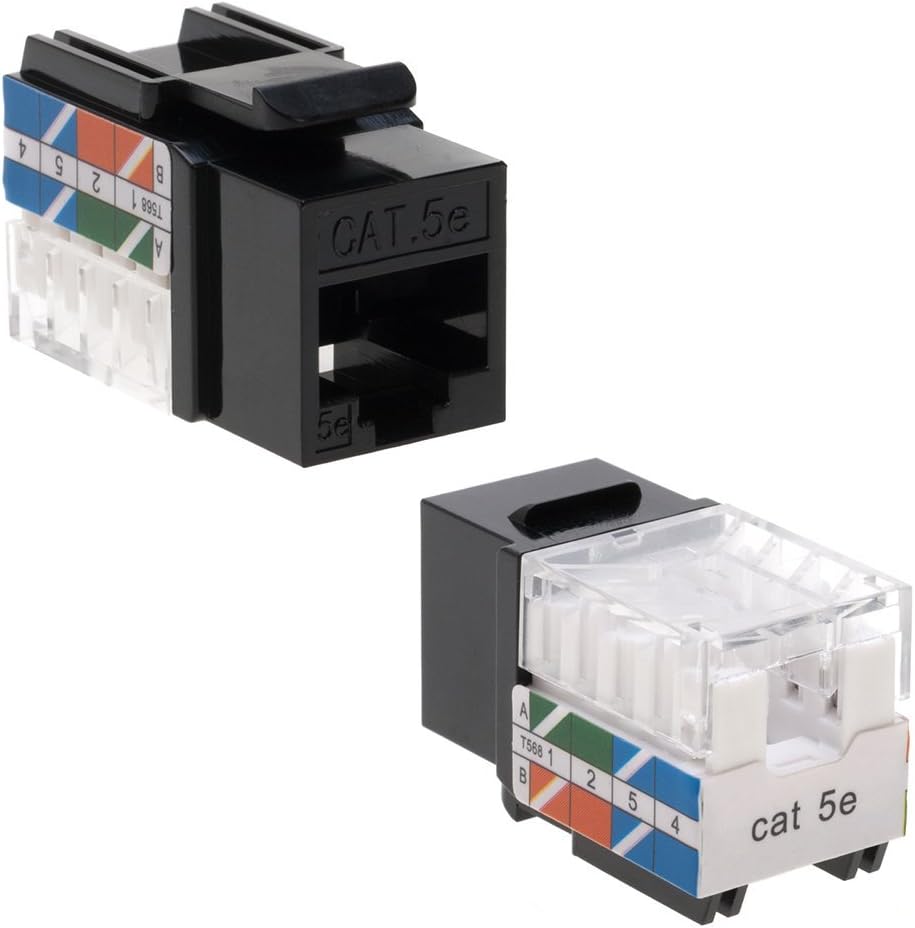 Cat5e RJ45 Punch-Down Keystone Jack Black (50) V61516