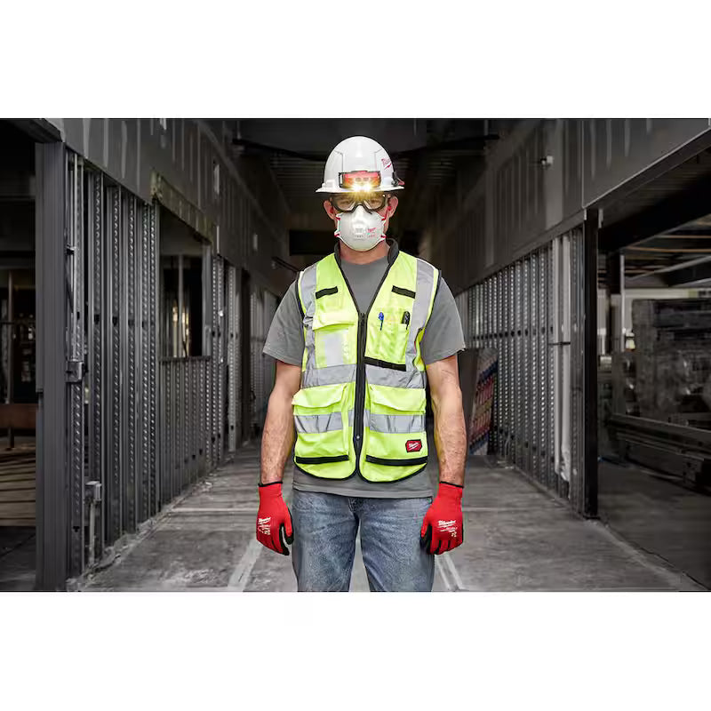 Yellow Class 2 High Visibility Safety Vest with 10 Pockets 12-Pack X239414