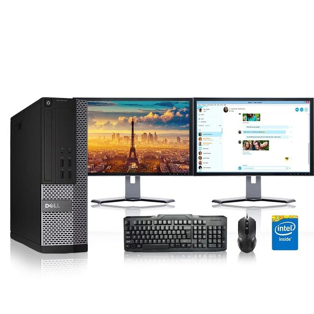 Restored Dell Optiplex Desktop Computer Tower PC, 16GB, 2TB HDD, Windows 10 x64, Dual Monitor, USB Mouse & Keyboard R208