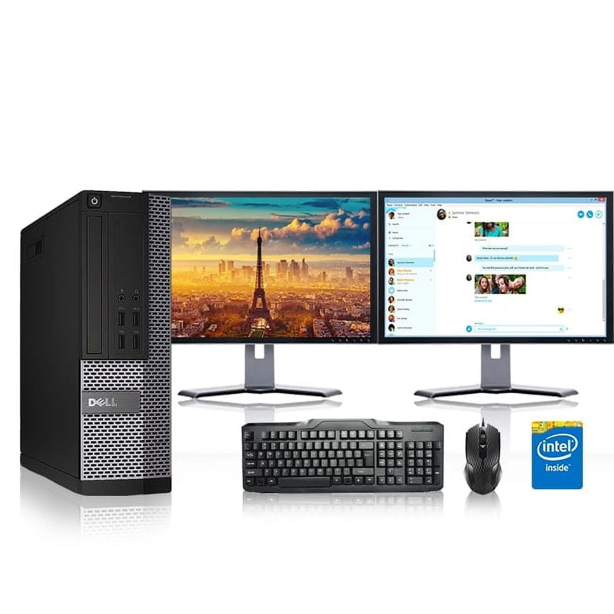 Restored Dell Optiplex Desktop Computer Tower PC, 16GB, 2TB HDD, Windows 10 x64, Dual Monitor, USB Mouse & Keyboard R208