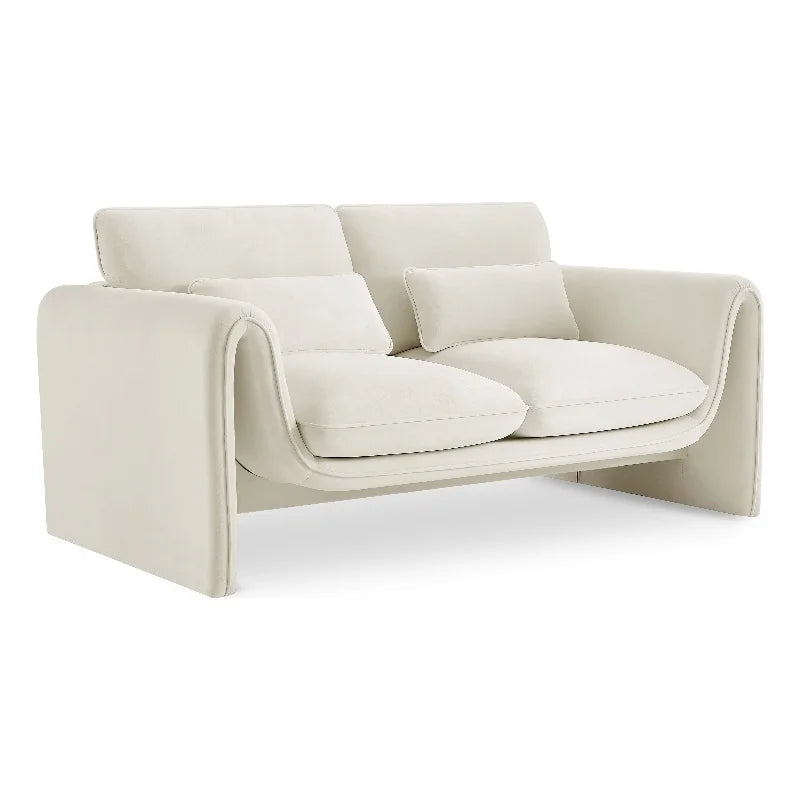 Cream Velvet Loveseat G17559