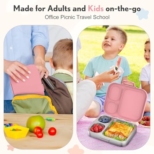 3 Compartment Leak Proof Stainless Steel Bento Box E221376