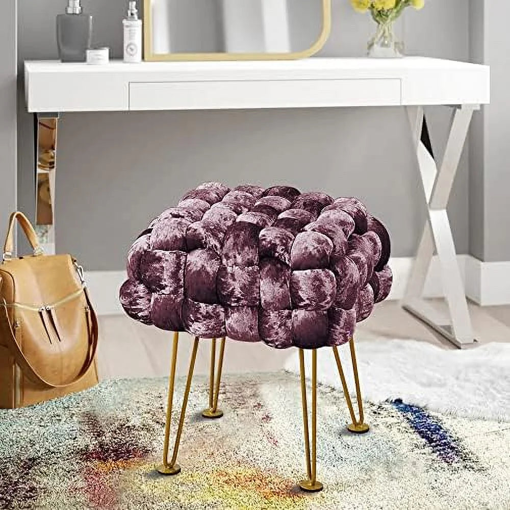 Black Soft Upholstered Ottoman Bench 16"x16"x16" E568488