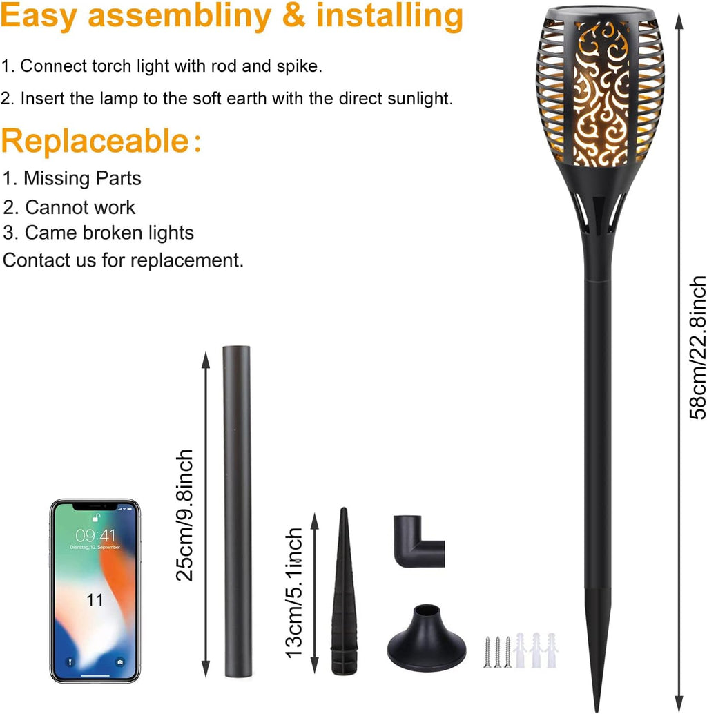 8 Pack Solar Flame Torch Lights S81779