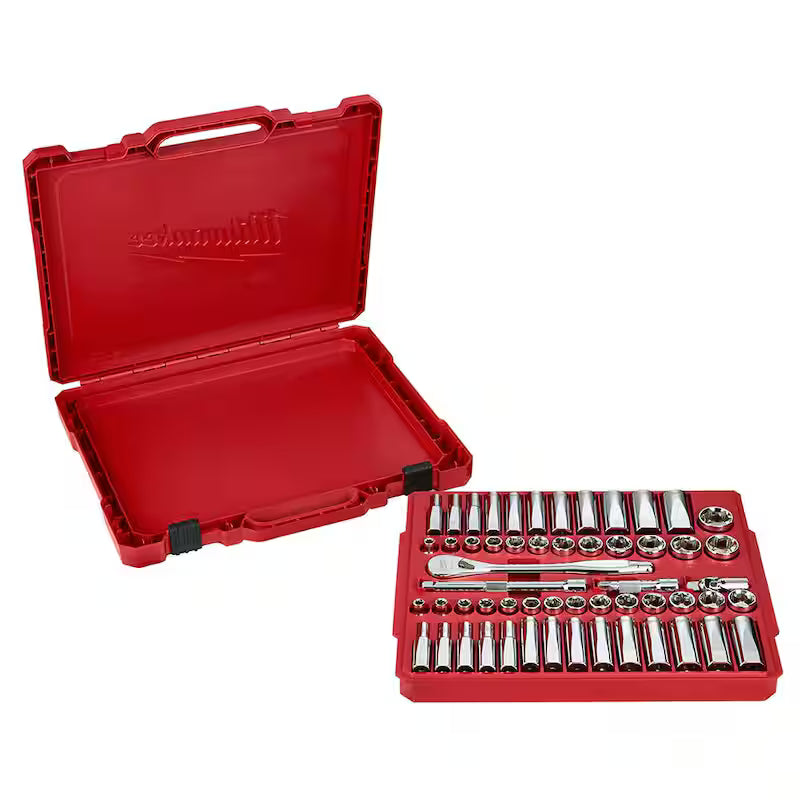 3/8 in. Drive SAE/Metric Mechanics Tool Set 62-Piece with 3-Drawer Tool Box U80703