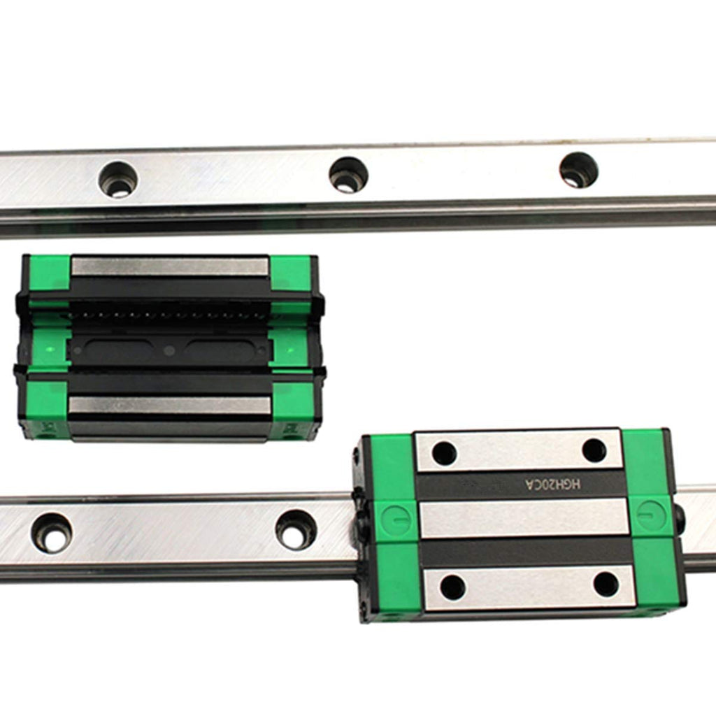 2Pcs HGR20-1200mm Linear Slide Guideway Rail + 4Pcs HGH20A Bearing Blocks Square Type Carriage for 20mm Linear Rail Set I545