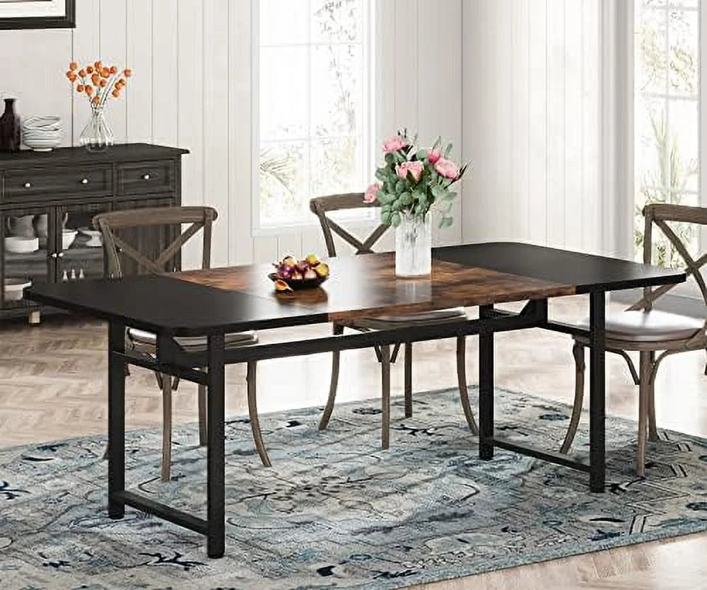 70.87" Long Dining Table with Heavy Duty Metal Frame R498803