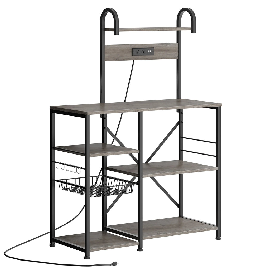 6 Tier Kitchen Bakers Rack with Power Outlet B433