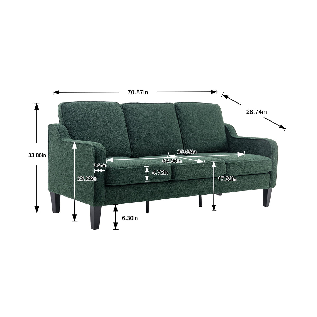 Three Seat Square Arm Sofa M382687
