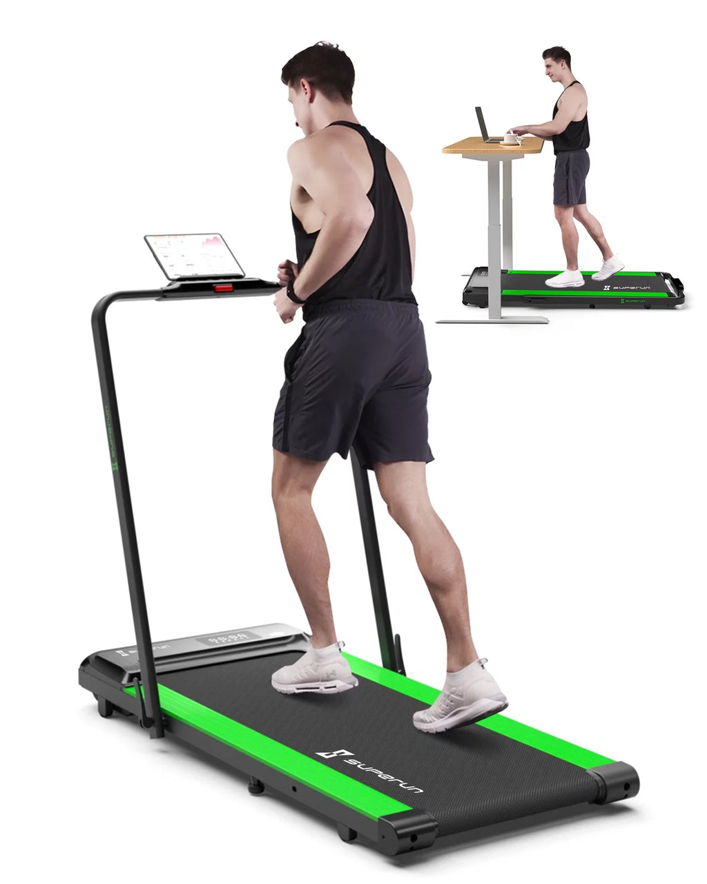 2 in 1 Folding Treadmill 3 HP 300lbs Capacity X6827