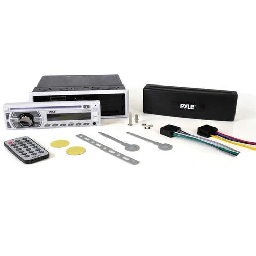 White Single DIN Marine Bluetooth Stereo Receiver & CD Player J55217