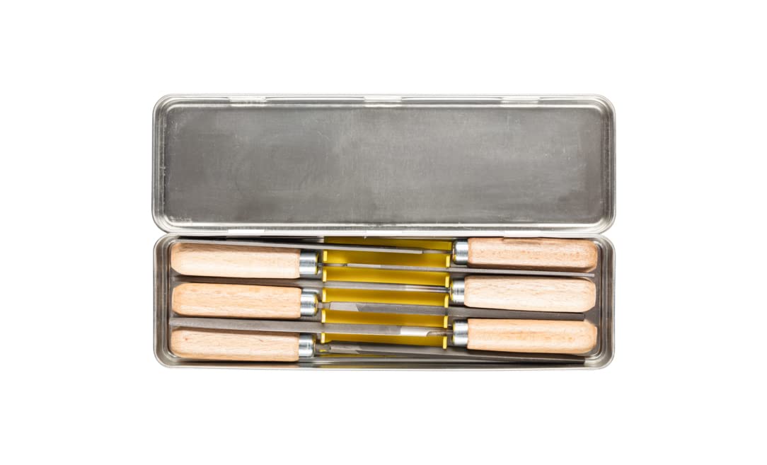 Key File Set 6 Files 4 inch with Wooden Handles D263