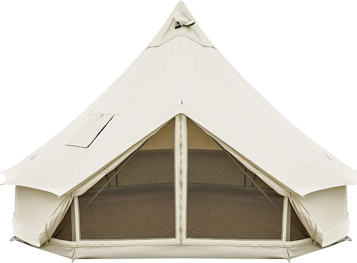 Canvas Bell Tent with Stove Jack Hole, 8-People 4 Seasons T39919