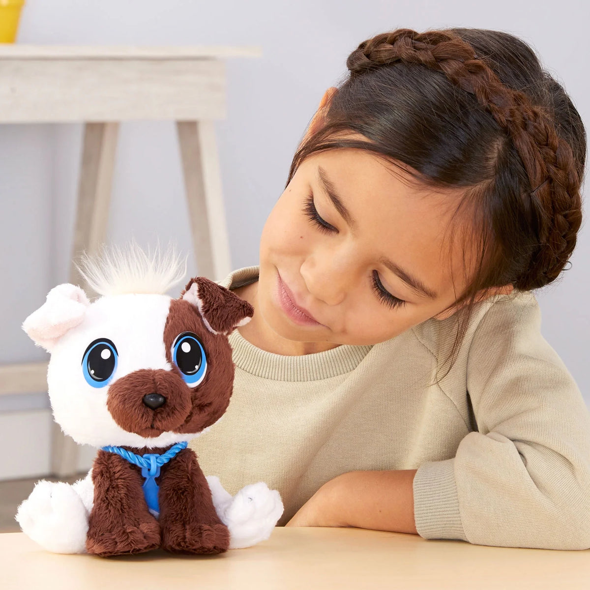 Boxer Mix Soft Plush Pet Toy with Collar, Tag, Doghouse, Stickers, Activities Ages 3+ X714
