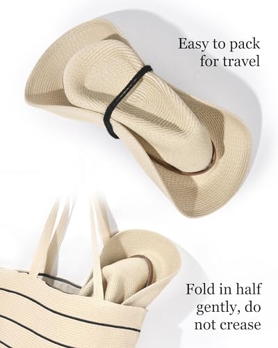 Straw Cowboy Sun Hats with Wind Lanyard UPF 80+ O706833