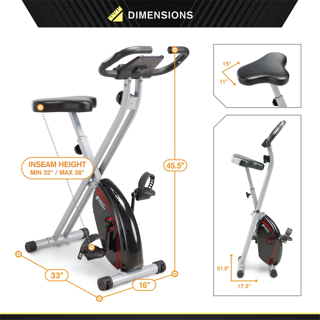 Folding Upright Exercise Bike with Adjustable Resistance A9122