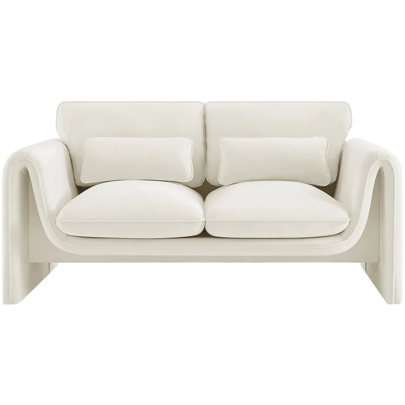 Cream Velvet Loveseat G17559