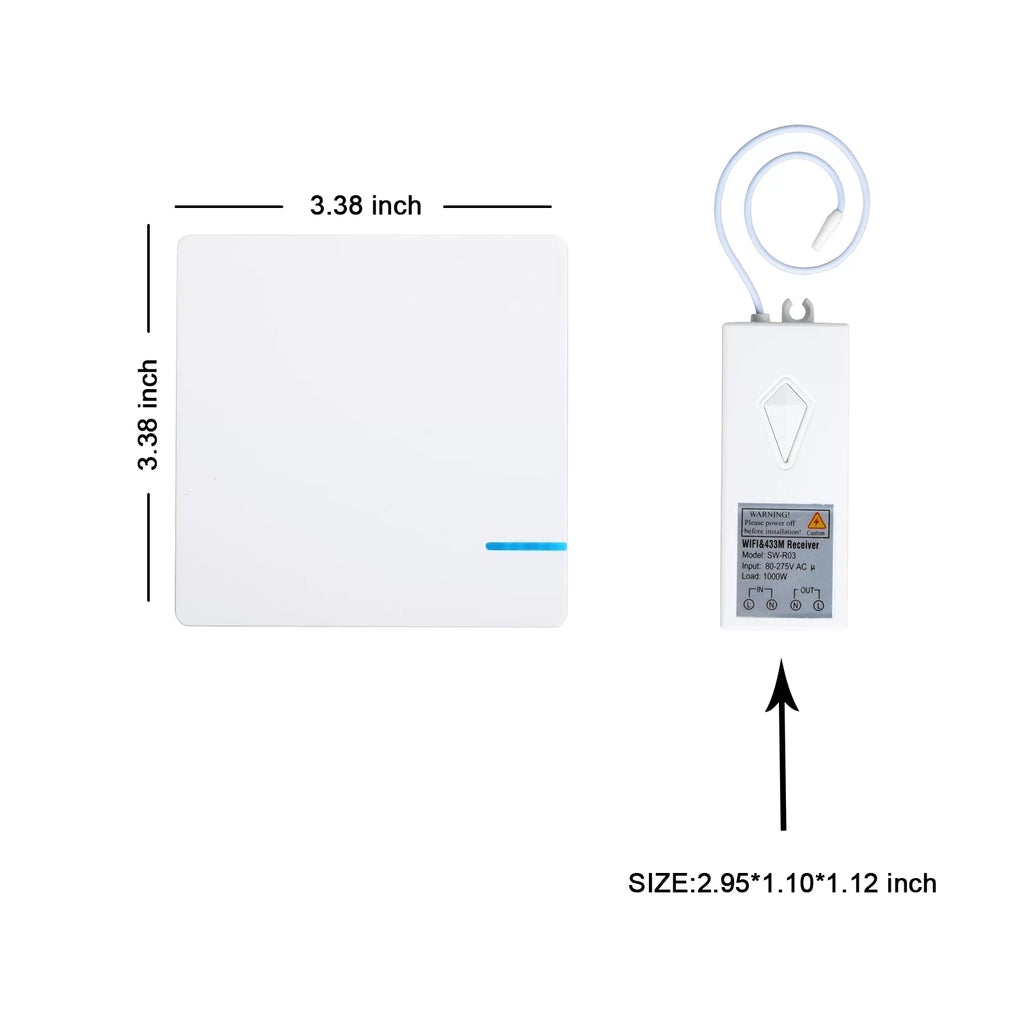 Smart Light Switch WiFi Wall Wireless 2x 1-gang Switch + 2x WIFI Receiver O21445