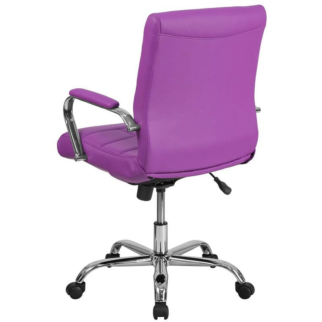 Purple Faux Leather Swivel Office Chair B384726