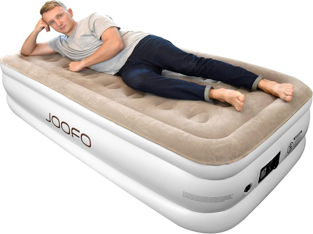 Twin Size Air Mattress with Built-in Pump, 18-inch Inflatable Bed, Pack of 2 X1580