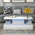 White 47 In Coffee Table with LED Light and Control E844