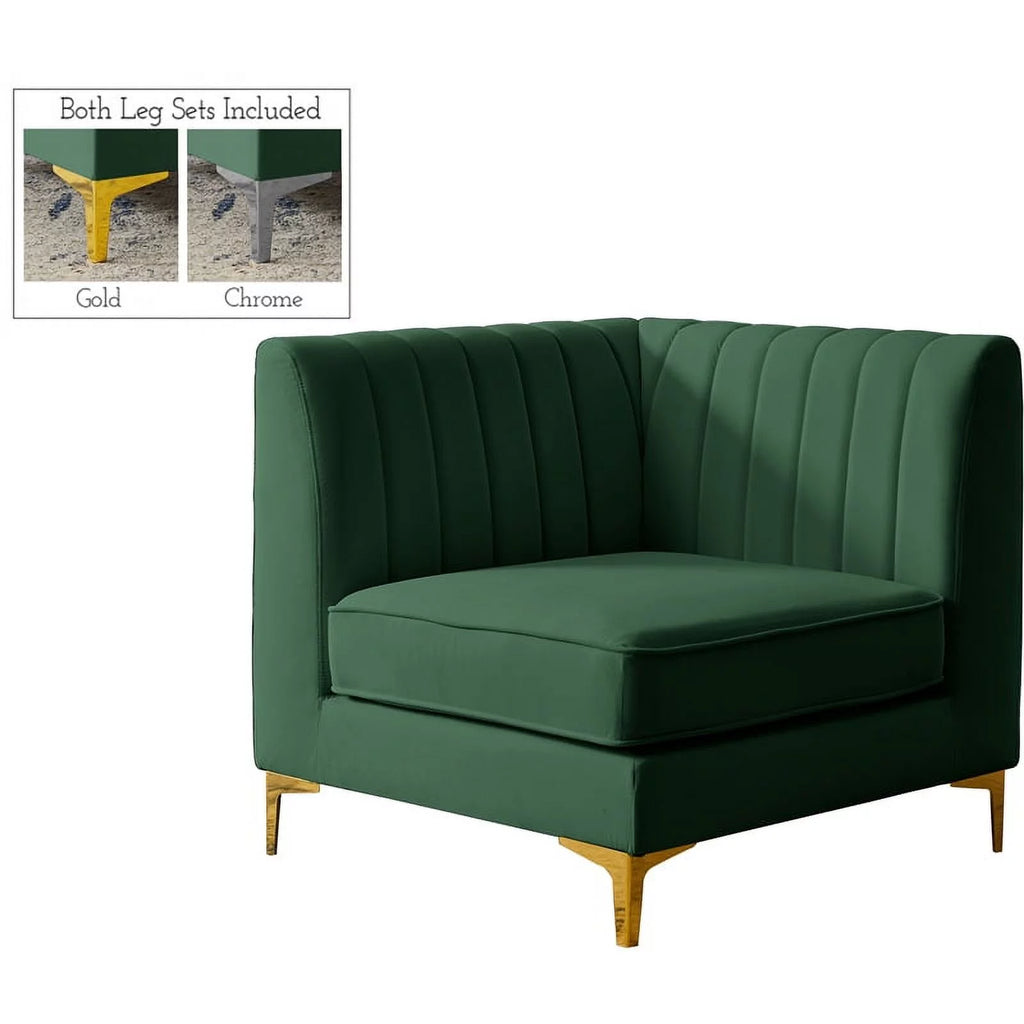 Green Velvet Corner Chair Z912042