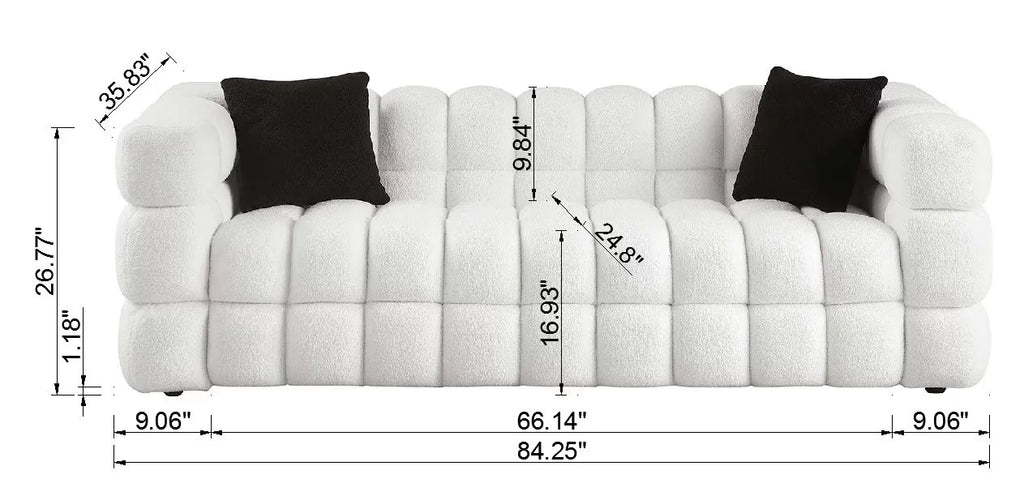White 3+2 Sofa Set D57392