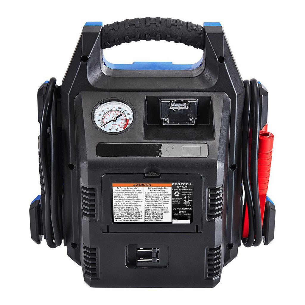 Portable Car Battery Jump Starter and Power Pack with 150 PSI Air Compressor O694