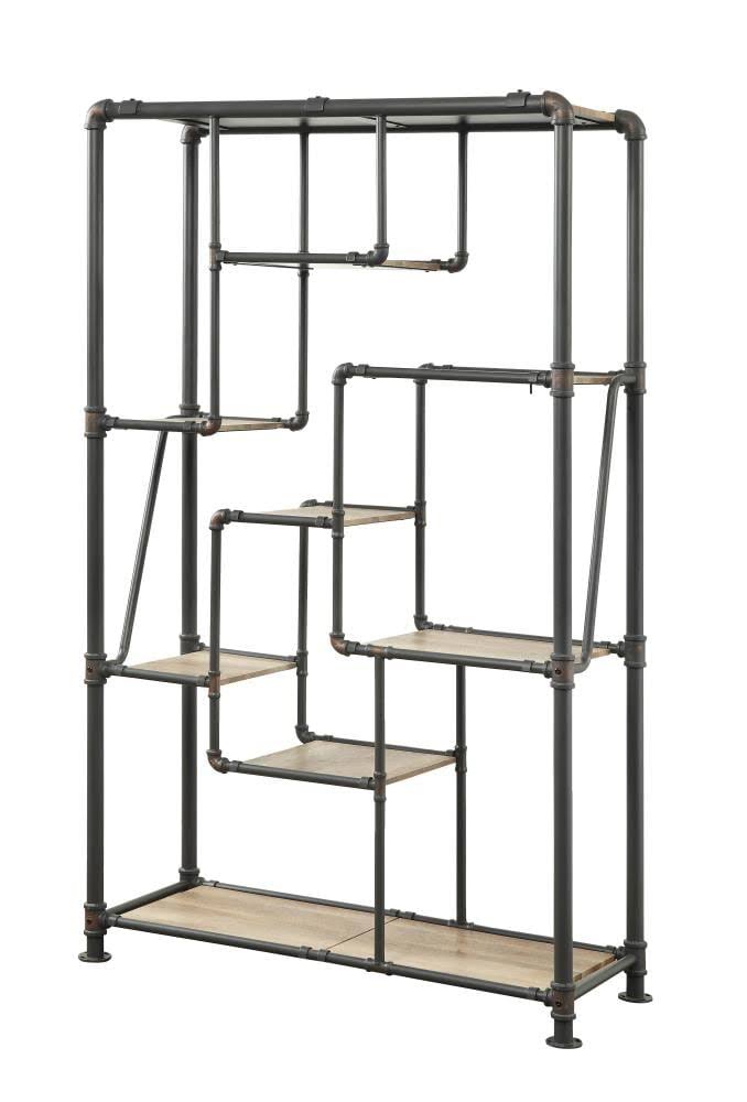 Black Metal 8-Shelf Bookcase S335586