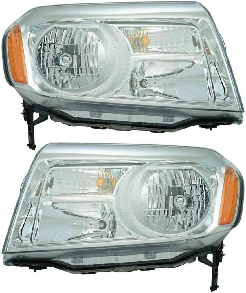 Passenger Side Headlight for Honda Pilot 2012-2015 with Bulbs T9175