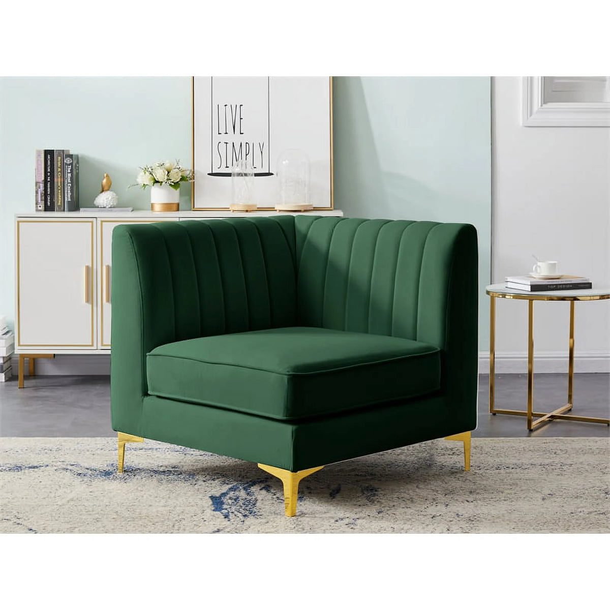 Green Velvet Corner Chair Z912042