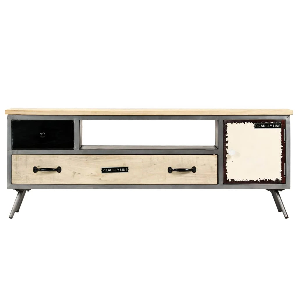 Solid Wood Mango and Steel TV Stand J79475
