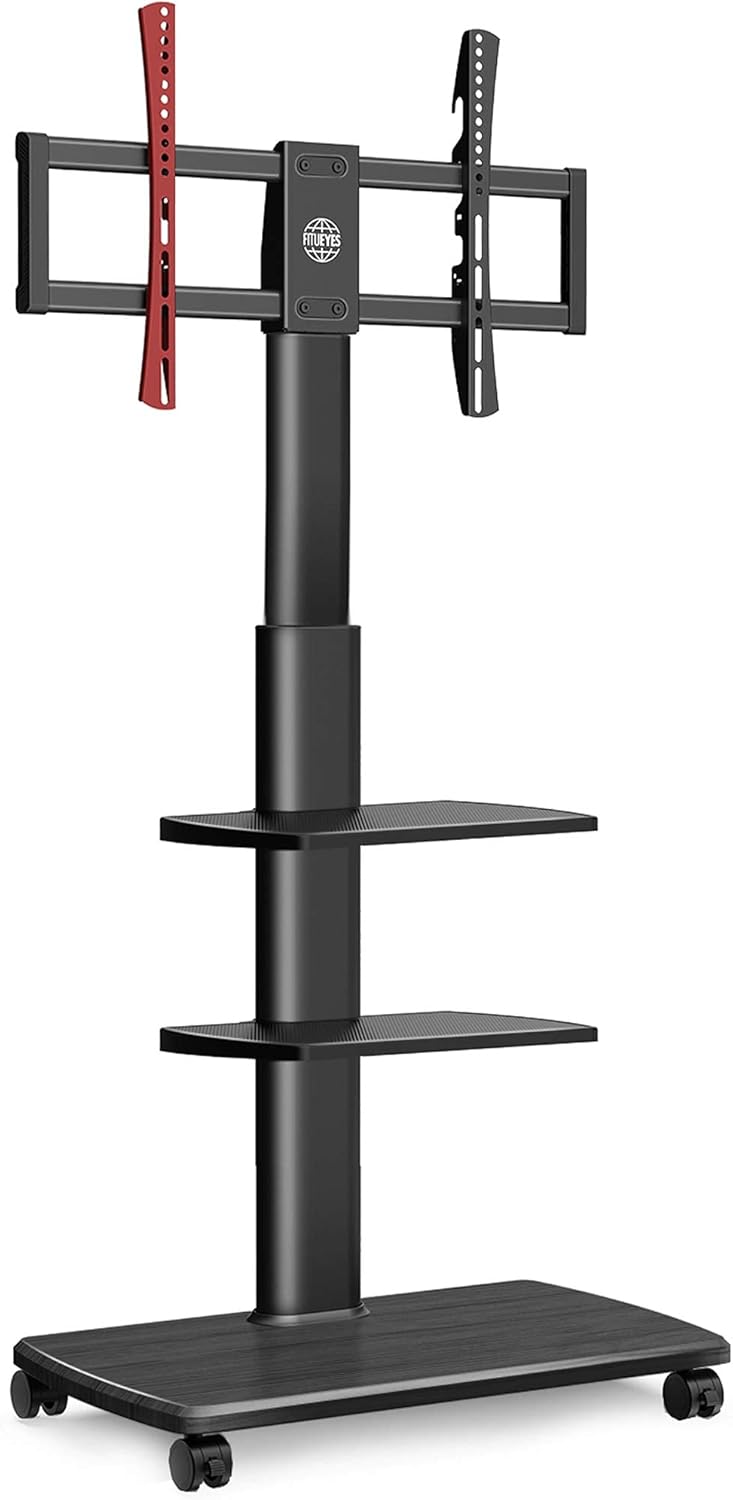 Rolling TV Stand on Wheels for 32 to 65 Inch Flat Screen TV, Black F669956