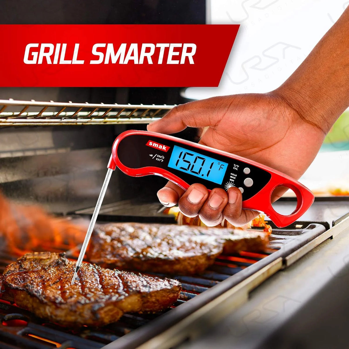 Waterproof Digital Instant Read Meat Thermometer with Backlight LCD T64616