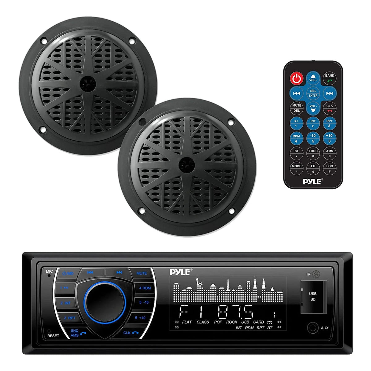 5.25 Inch Bluetooth Marine Receiver Stereo & Speaker Kit V511564