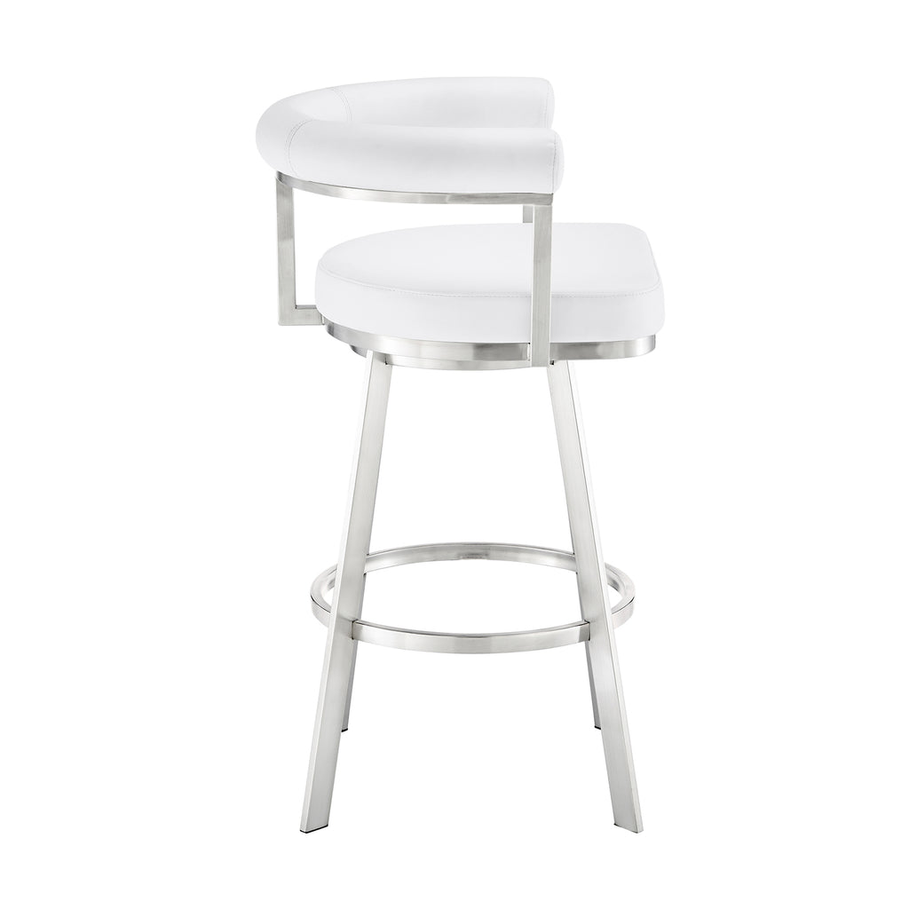 White/Chrome Swivel Bar Stool G51328