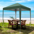 6.5 x 6.5ft Pop Up Gazebo Canopy Tent with 4 Sidewalls Green U6943
