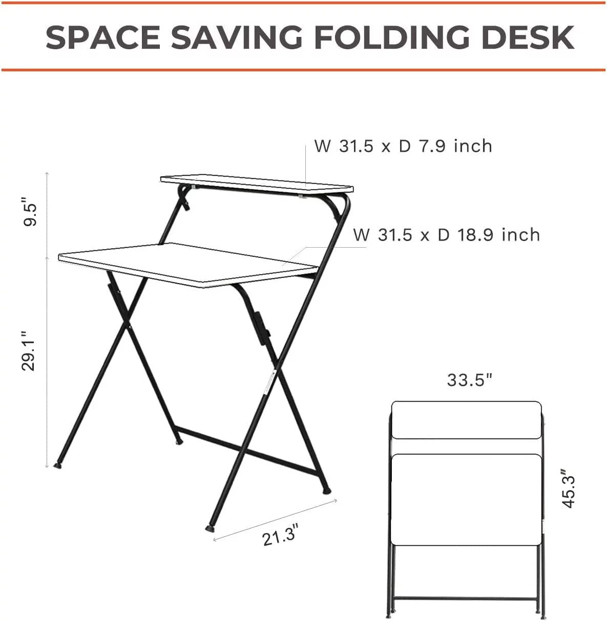 Folding Desk with Metal Frame L8548