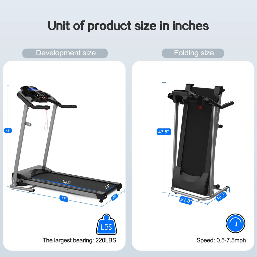 Folding Treadmill 1.5HP 220 LB Max Weight U976