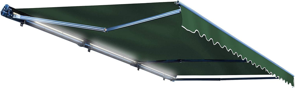 Green Motorized Retractable Patio Awning 16 x 10 Feet S9982