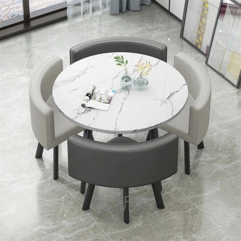 Marble Dining Table Set with 4 Chairs Q27826