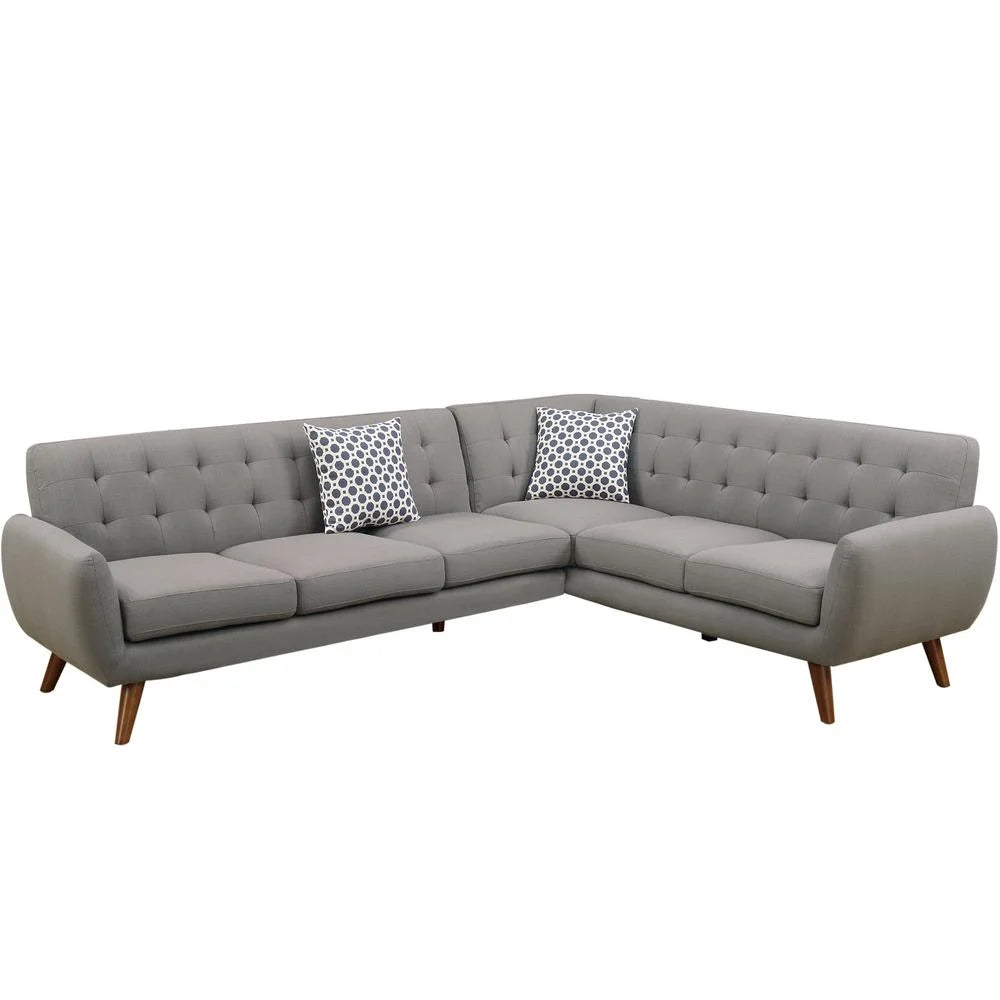 Grey Sectional Sofa Couch with Cushion Pillows P279