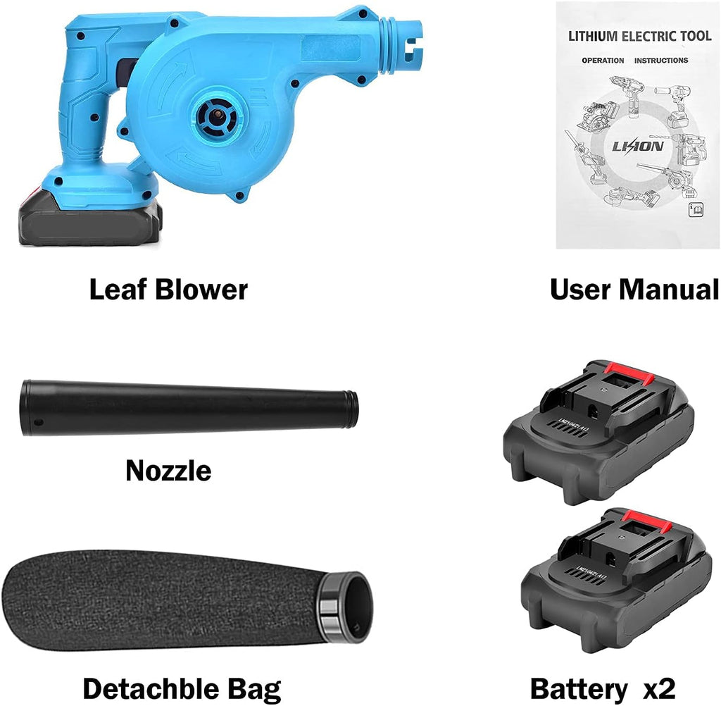 Cordless Leaf Blower 2 in 1 Electric Handheld Sweeper/Vacuum 20V 2.0Ah Lithium Battery 2pcs and Charger Q72660