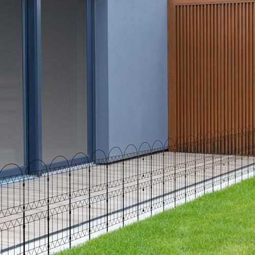 10 Pack Rustproof Metal Garden Fence Panels W302