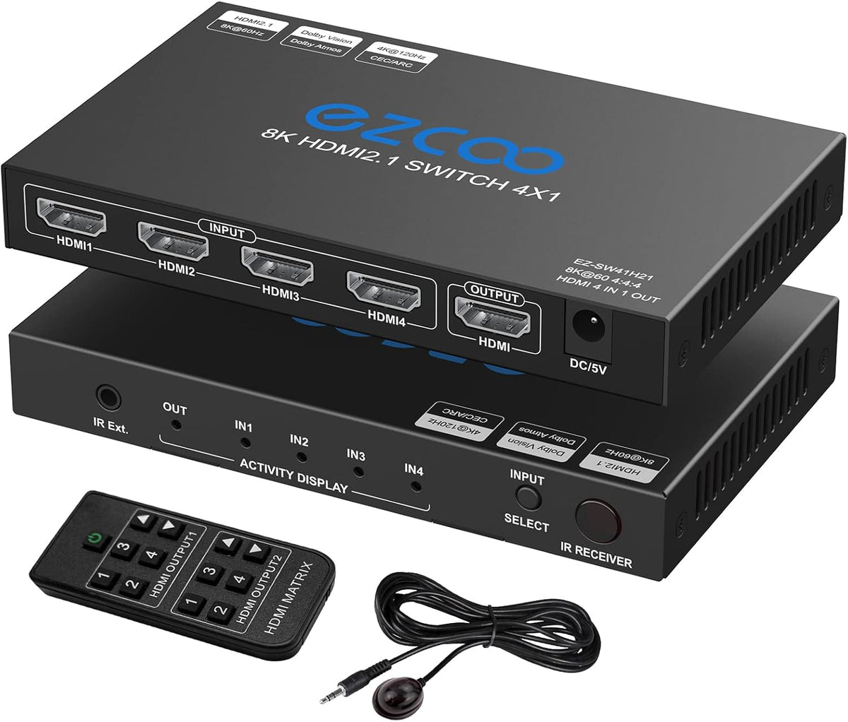 HDMI Matrix 4x2 4K 60Hz HDR 10 EDID Switch Pack of 2 H613